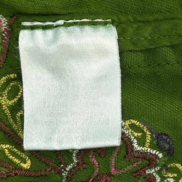 Johnny Was Green Embroidered Fitted Coat Mandala on the Back Size Medium - Picture 3 of 13
